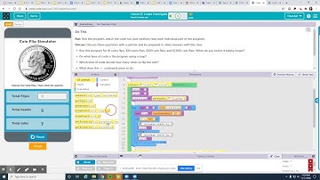 code.org AP CSP Lesson 5-6 Coin Flip Simulator