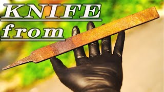 how to make a knife from rusty file.