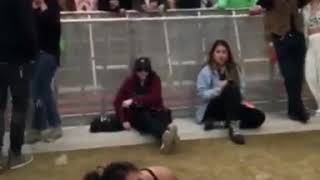 Drunk girl fails backflip