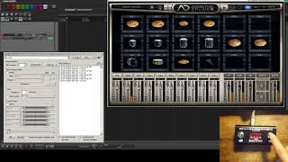 dualControl + Reaper + Addictive Drums   Note On Off MIDI Messages