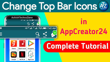 How to Change Top Bar Icons in AppCreator24, appcreator24 tutorial, create app in appcreator24