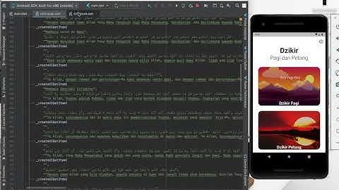 Tampilan aplikasi Dzikir Pagi Petang menggunakan flutter