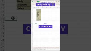 🕐 Amazing Time Saving Excel Tip! || transpose vertical to horizontal⏳#youtubeshorts #excel #shorts