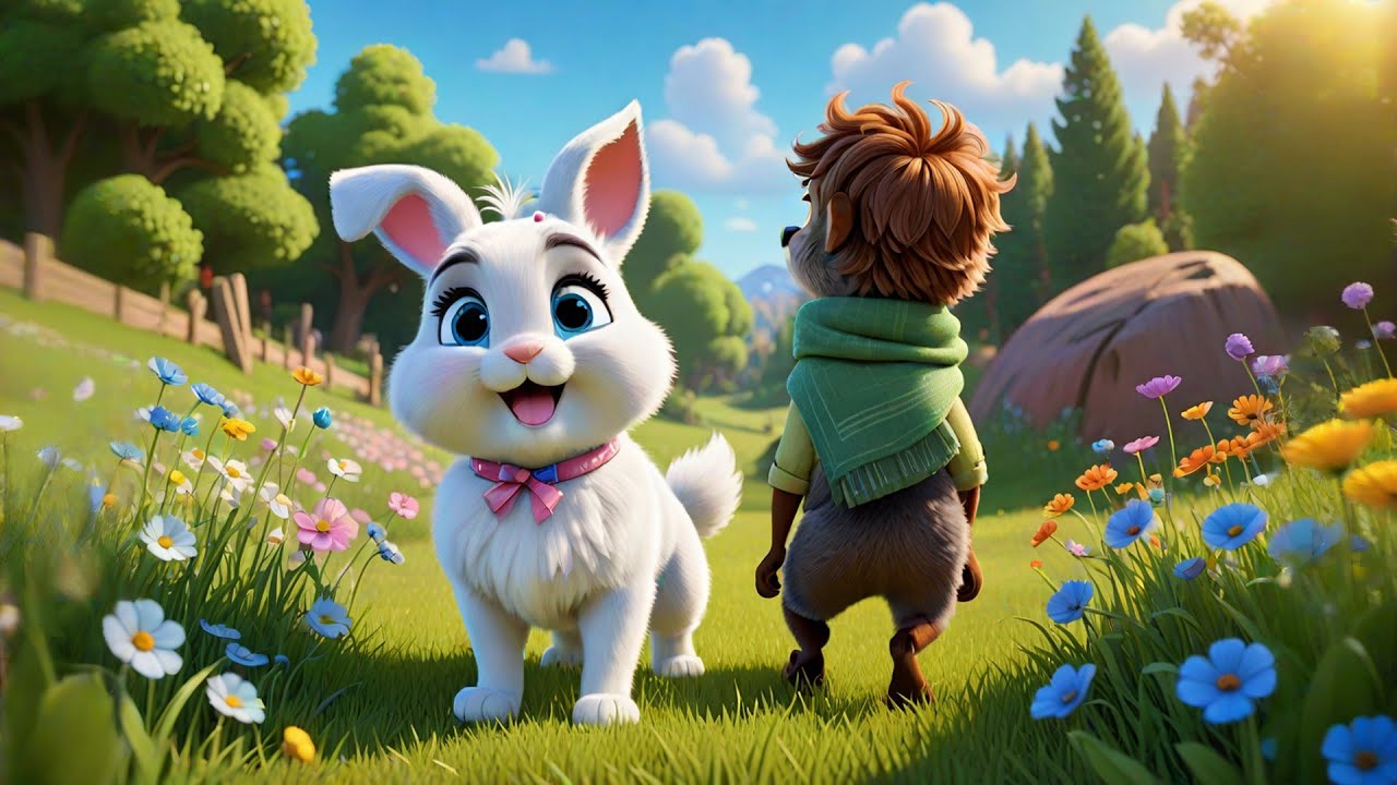 Four Fluffy Bunnies Bounce All Day | Bunny Song for Kids | Fun Counting Nursery Rhyme