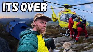 HELICOPTER RESCUE AT LYSEFJORD | THE SKETCHY LANDING THAT SAVED US.