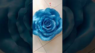 Membuat Bunga Mawar Dari Spon Eva Biru