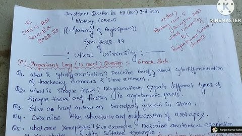 +3 Bsc 3rd Semester Botany Core-5 Important Questions 2022-23 || Top 10 Important Long Question||
