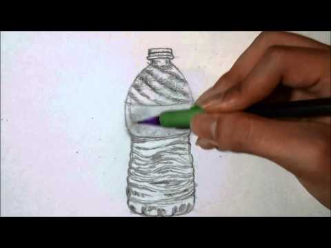 Comment dessiner: bouteille d'eau