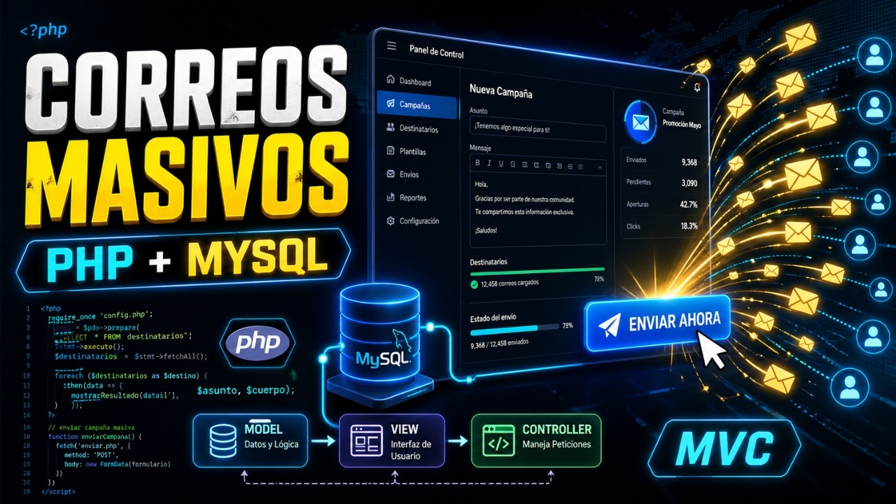 Envío Masivo de Correos con PHP, MySQL y JS desde Cero