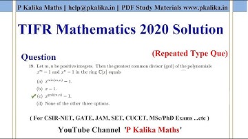 TIFR Mathematics 2021 Que. 19 Solution(Part-A): Related to GCD of the polynomials in the ring C[x]