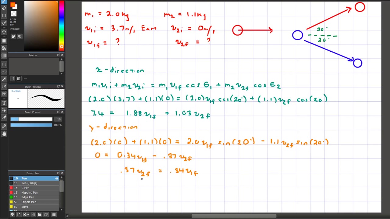 2D Elastic Collision - YouTube