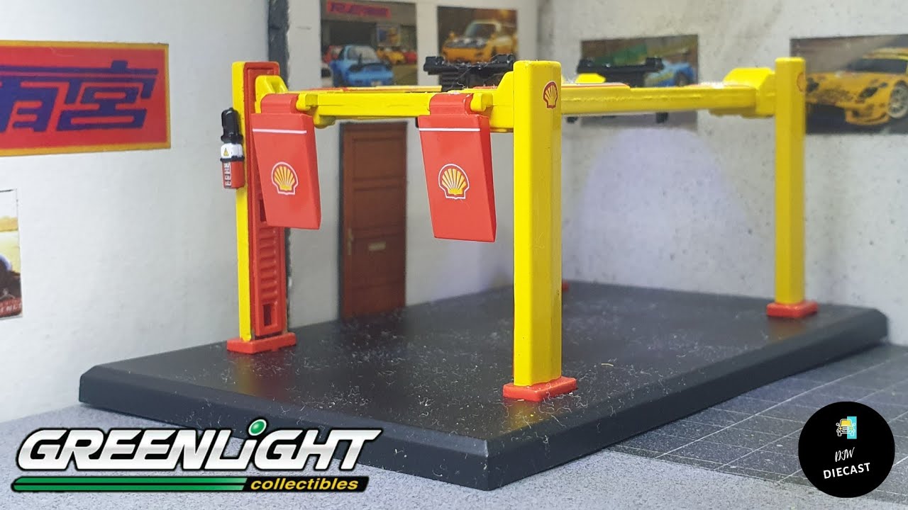 グリーンライト1/18 フォーポスト リフト - シェル・オイル Shell Oil
