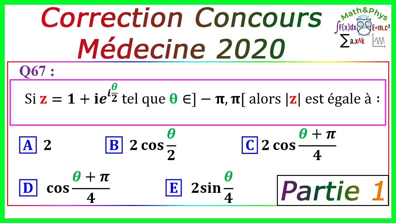 Correction Concours Médecine - Concours Médecine - Concours Médecine 2020 - 1/3