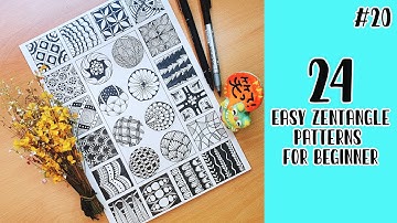 24 Easy Zentangle Patterns for Beginners || 24 Easy Doodle Patterns #20