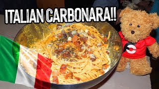 Giant Spaghetti Carbonara Italian Pasta Challenge in Rome, Italy!!