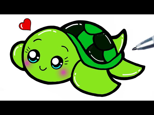 desenho de tartaruga desenho animado kawaii anime bonito para colorir  10504540 Vetor no Vecteezy