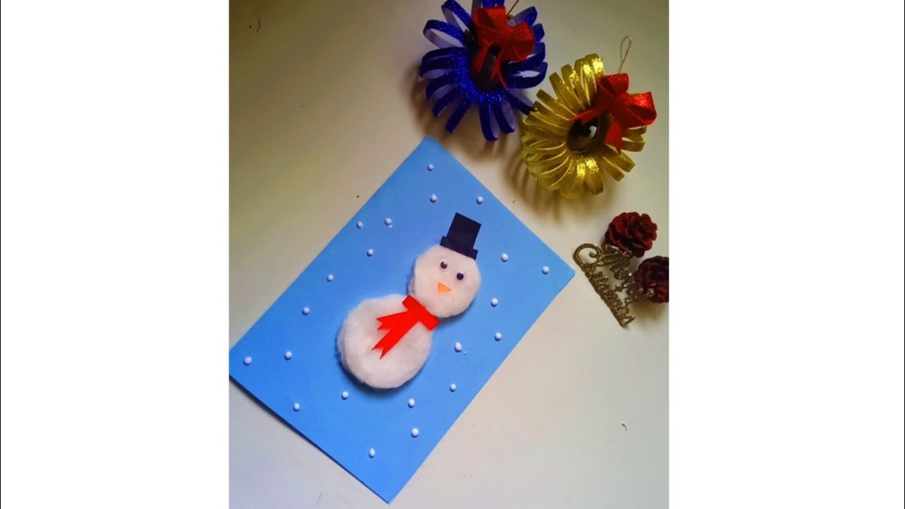 Christmas Card|Snowman Card| Last Minute Greeting Card 