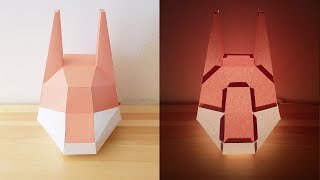 DIY Low Poly Fox Head Paper Lamp Shade - Paper Craft Light