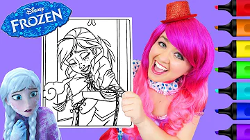 Coloring Anna Frozen Heart Disney Frozen Coloring Page Prismacolor Markers | KiMMi THE CLOWN