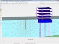 3D Dynamics. Расчёт забивки сваи рядом со зданием