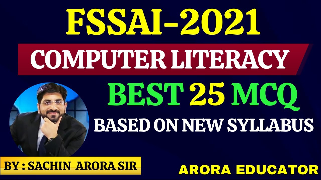 FSSAI Computer Classes | FSSAI Recruitment 2021 | FSSAI Computer Literacy 25 MCQ | FSSAI Classes |