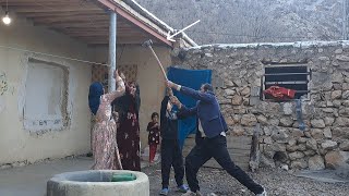 The return of the spouses and the preparation of the bath