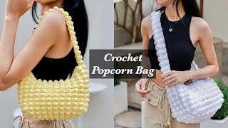 Crochet Popcorn Bag Tutorial | Chenda DIY