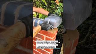 Brick Pillar Cap Installation Improves Durability And Finish #brickwork #construction #masonry