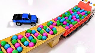 Marble Run Race 🟢 HABA Slope | Dump Truck & Garbage Truck | Wooden Marble Run Video | Marble Run