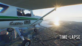 Time-lapse | Полёты по городам на Cessna 152 в Microsoft Flight Simulator