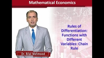 Rules of Differentiation Functions with different variables: Chain Rule