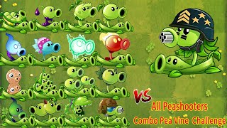 Pvz 2 Gameplay - Mega Gatling Pea & Pea Vine Combo Vs All Peashooters Team - Who Will Win ？