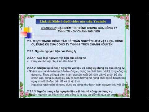 Video Slide Báo cáo thực tập kế toán nguyên vật liệu - youtube