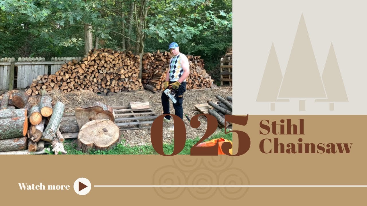 Stihl 025 Chainsaw Bucking Cherry And Problem Logs For Firewood - YouTube