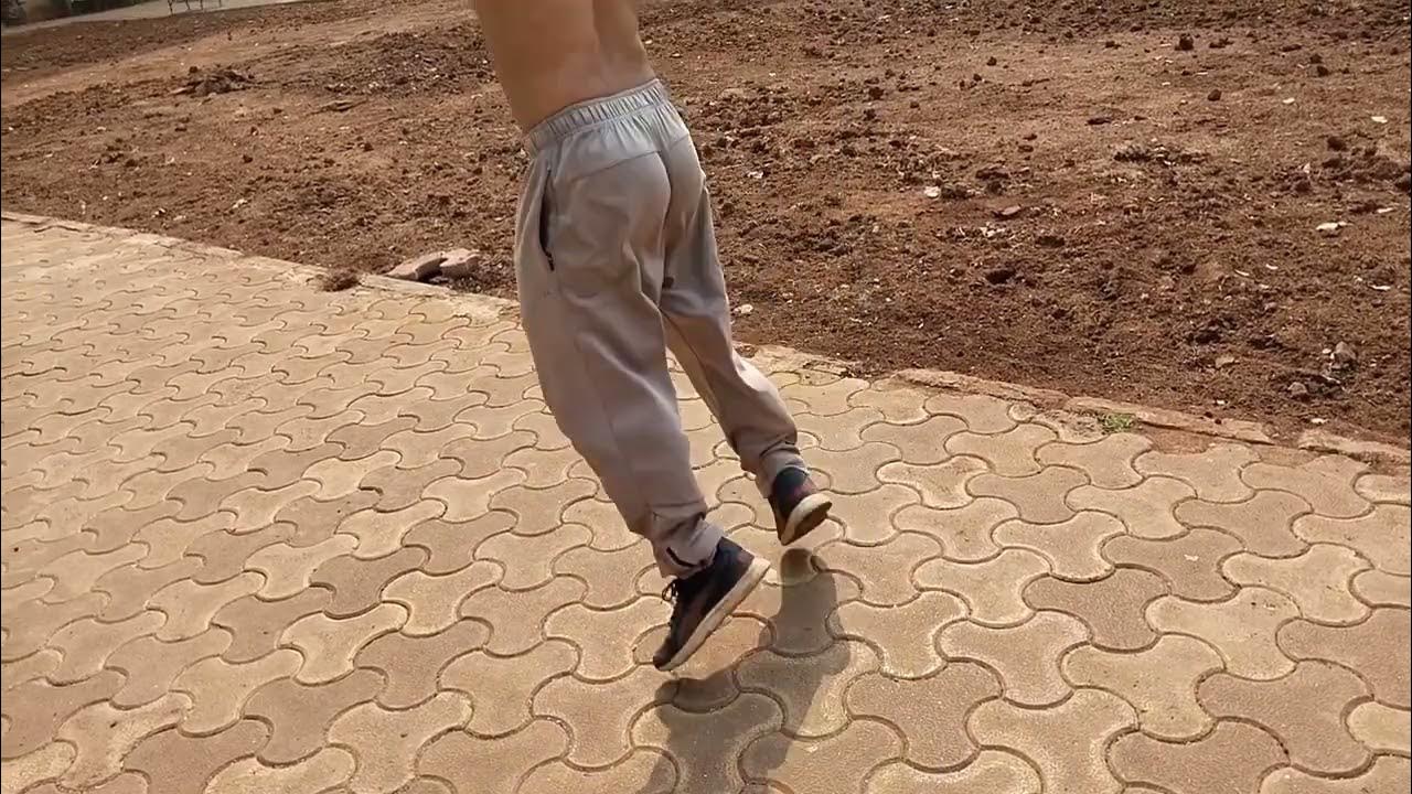 push ups frog jump lunges workout 35 X 3 sets in park 💯🔥 thigh fat burn