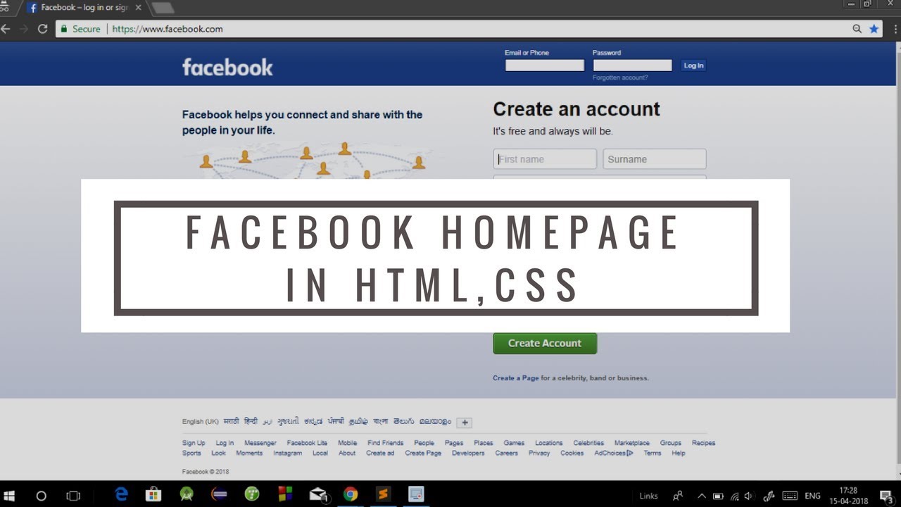 Create Website Using HTML CSS and Bootstrap in Hindi 2018 | Facebook ...