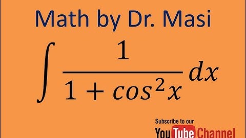 How to integrate 1/(1+cos^2x), Integration, indefinite integral, calculus