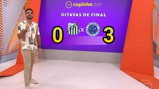 Globo Esporte - CRUZEIRO VENCE O SANTOS DE GOLEADA e tá nas quartas - Profissional vence jogo treino