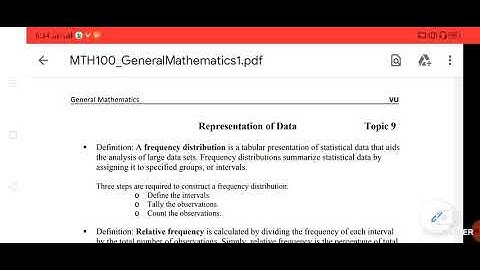 MTH100 Topic#9 Representation of Data