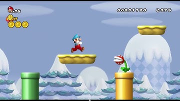 NSMBW - Snowy Trees Plain