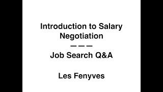 Introduction to Salary Negotiation 2020