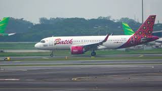 4K HDR Detik - Detik Pesawat Batik Air Lepas Landas di Landasan Basah Bandara Soekarno Hatta