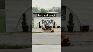 How to properly clean your mower deck properly in just 30 seconds! #mowermaintenance