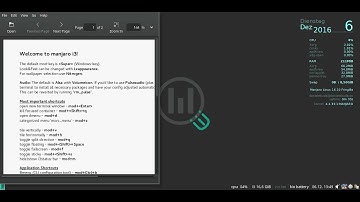 Manjaro i3 16.10.3 Installation and Overview
