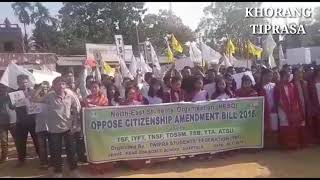 TSF TDSSM TSB IYFT Youth IPFT NESO Protest Against Citizenship Amendment Bill 2016 Agartala