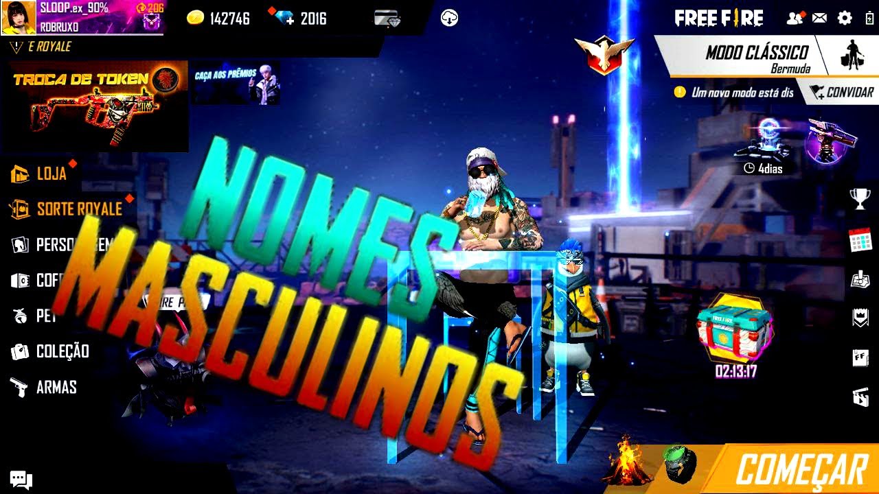 MELHORES NOMES (MASCULINOS) NICKS DIFERENCIADOS PARA COLOCAR NO FREE ...