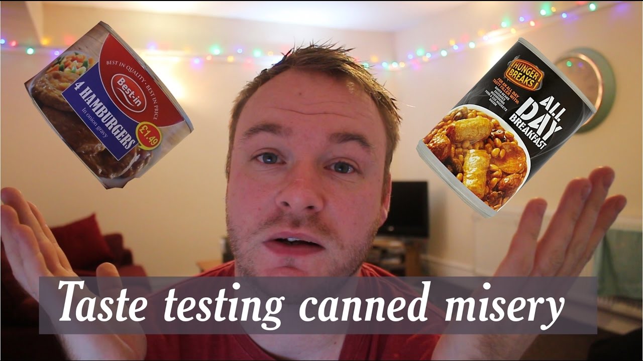 Tasting canned burgers and all day breakfast! YouTube