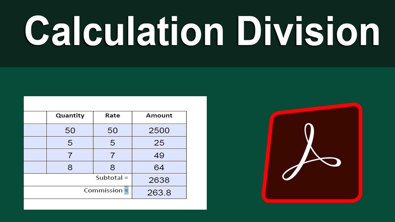 calculations in adobe acrobat pro dc