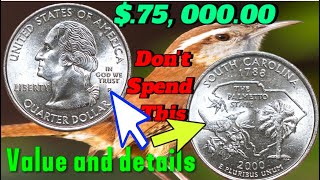 Quarter Dollar 2000 coin value Rare coin of United States of America..