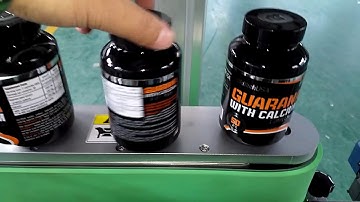 big jar labeling machine with two layers lables video 2